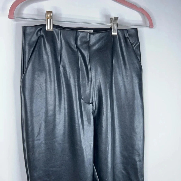 Abercrombie & Fitch Vegan Leather Black Pants Curve Love High Rise Flare Bootcut - Picture 3 of 11